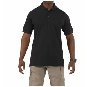 5.11 Tactical Black Short Sleeve Utility Cotton Polo Shirt Size Large